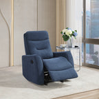 Paterson Blue Microsuede Velvet 2-Position Swivel Rocker Recliner