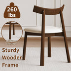 Ergonomic Modern Dining Chairs Set of 2 in Walnut.