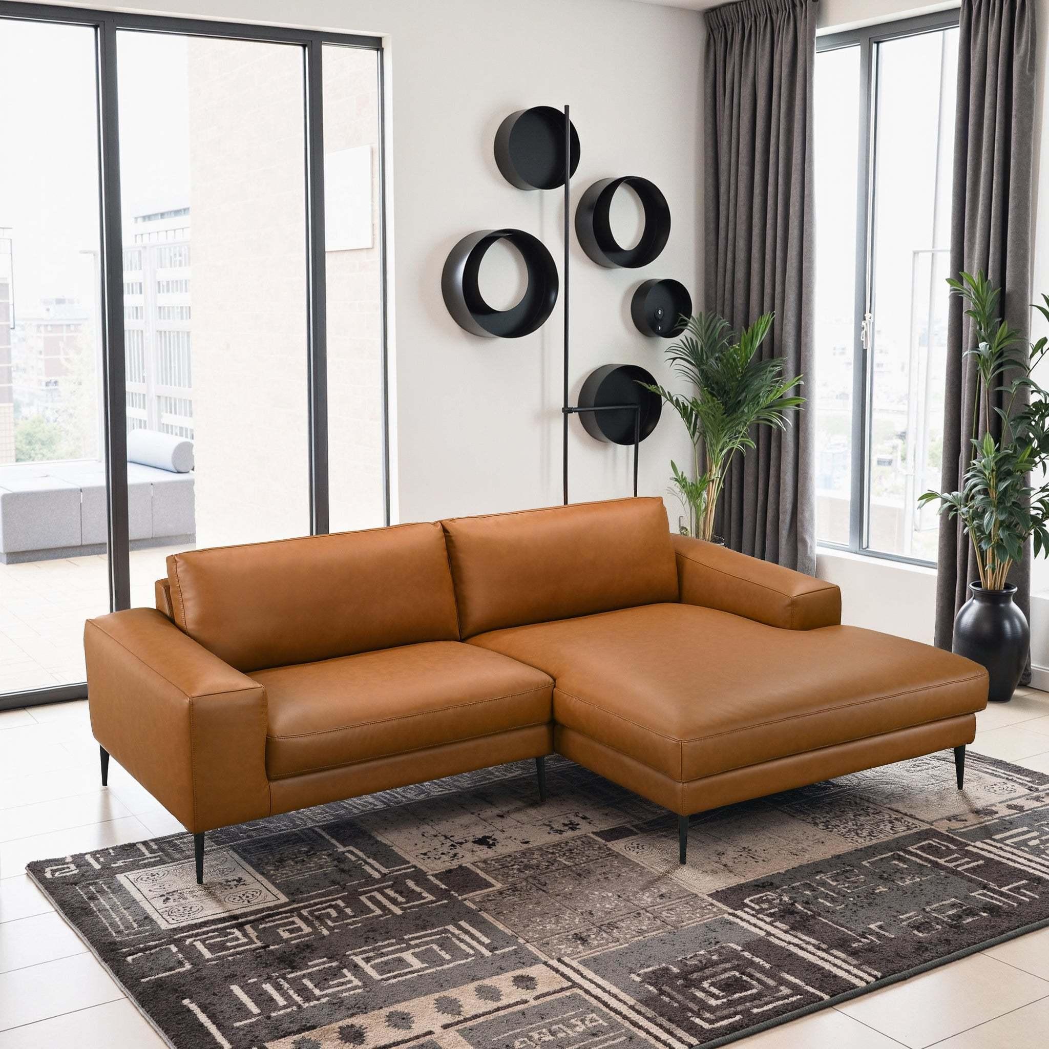 Easley Mid Century Modern Vegan Leather Sofa.