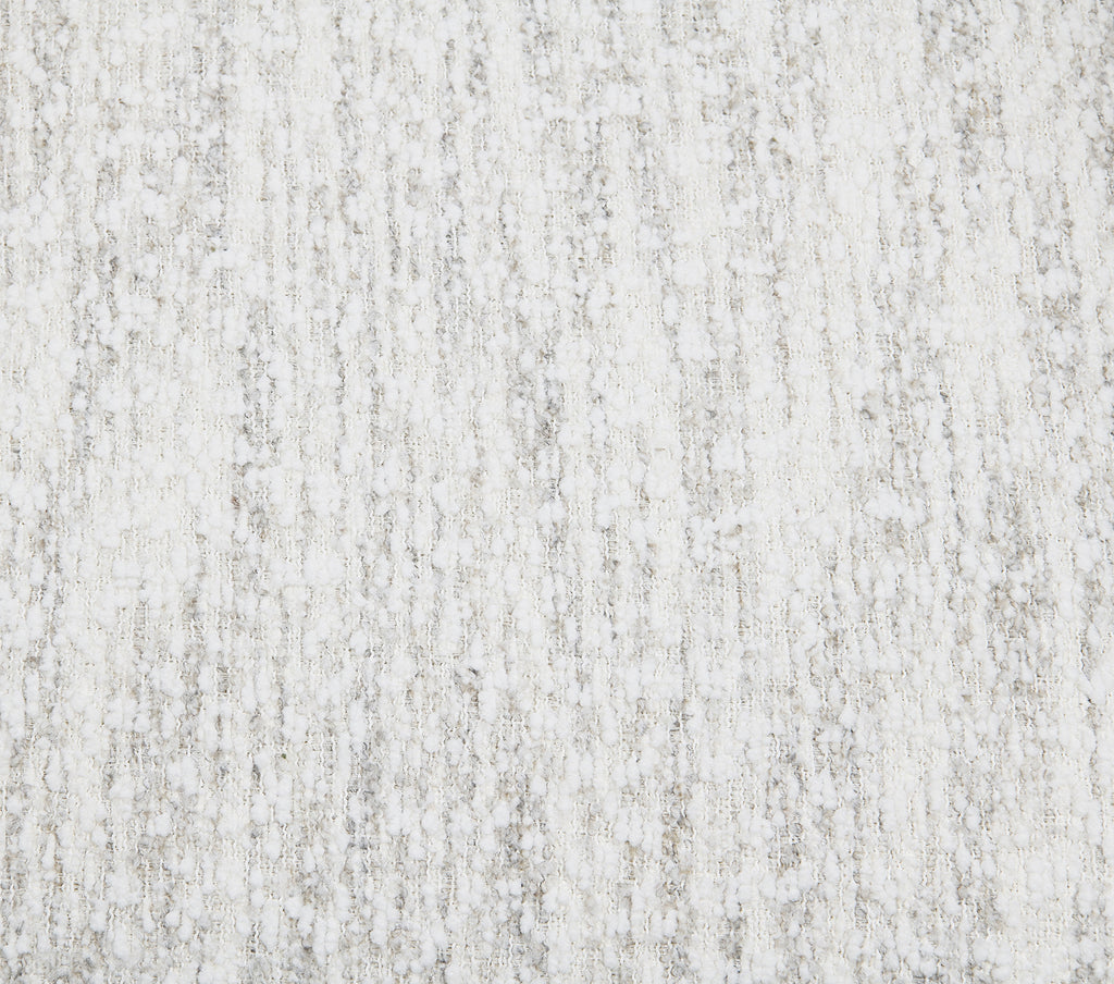 Close-up of the White Swivel Chair Contemporary fabric texture, showcasing soft boucle upholstery in a neutral white tone for cozy seating.