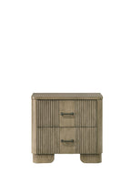 Lakkari Antique Oak Nightstand with 2 Drawers and Metal Glides