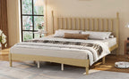 King Size Wood Platform Bed Featuring a Gourd Shaped Headboard.
