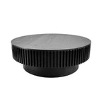 39.37'' Round Coffee Table with Storage Solid Wood Veneered Modern Coffee Table Accent Tea Table for Living Room, Bedroom, Apartment or Office, Black.