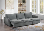 Gray Chenille Sleeper Sofa - Eaden Power Sofa.
