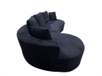 Curved Sectional Couch 2 Piece Set - Black.