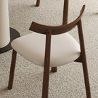 Ergonomic Modern Dining Chairs Set of 2 in Walnut.