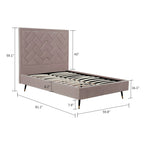 Crosby Upholstered Velvet Full Bed in Blush