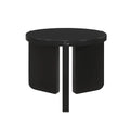 Round Wooden End Table, Black