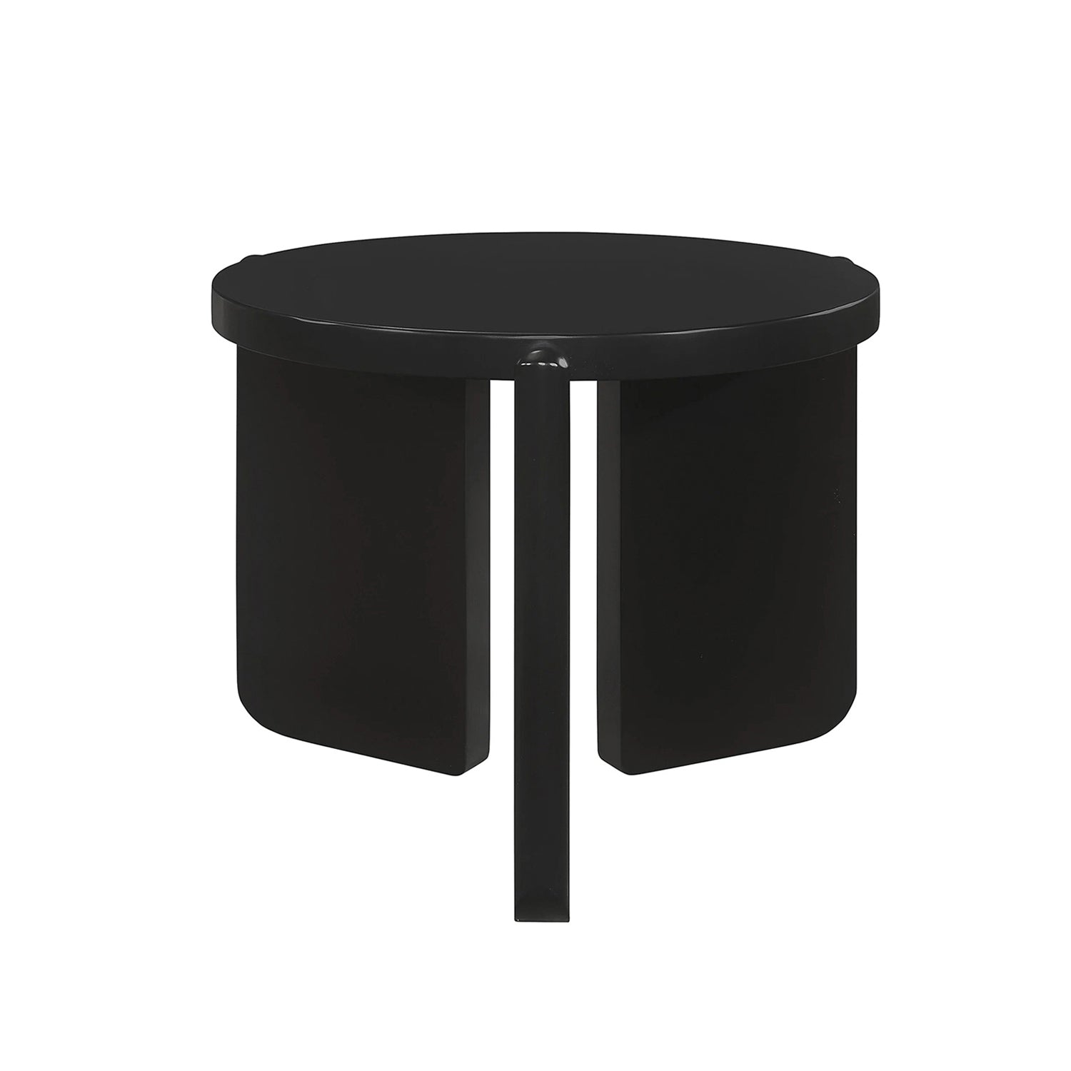 Round Wooden End Table, Black