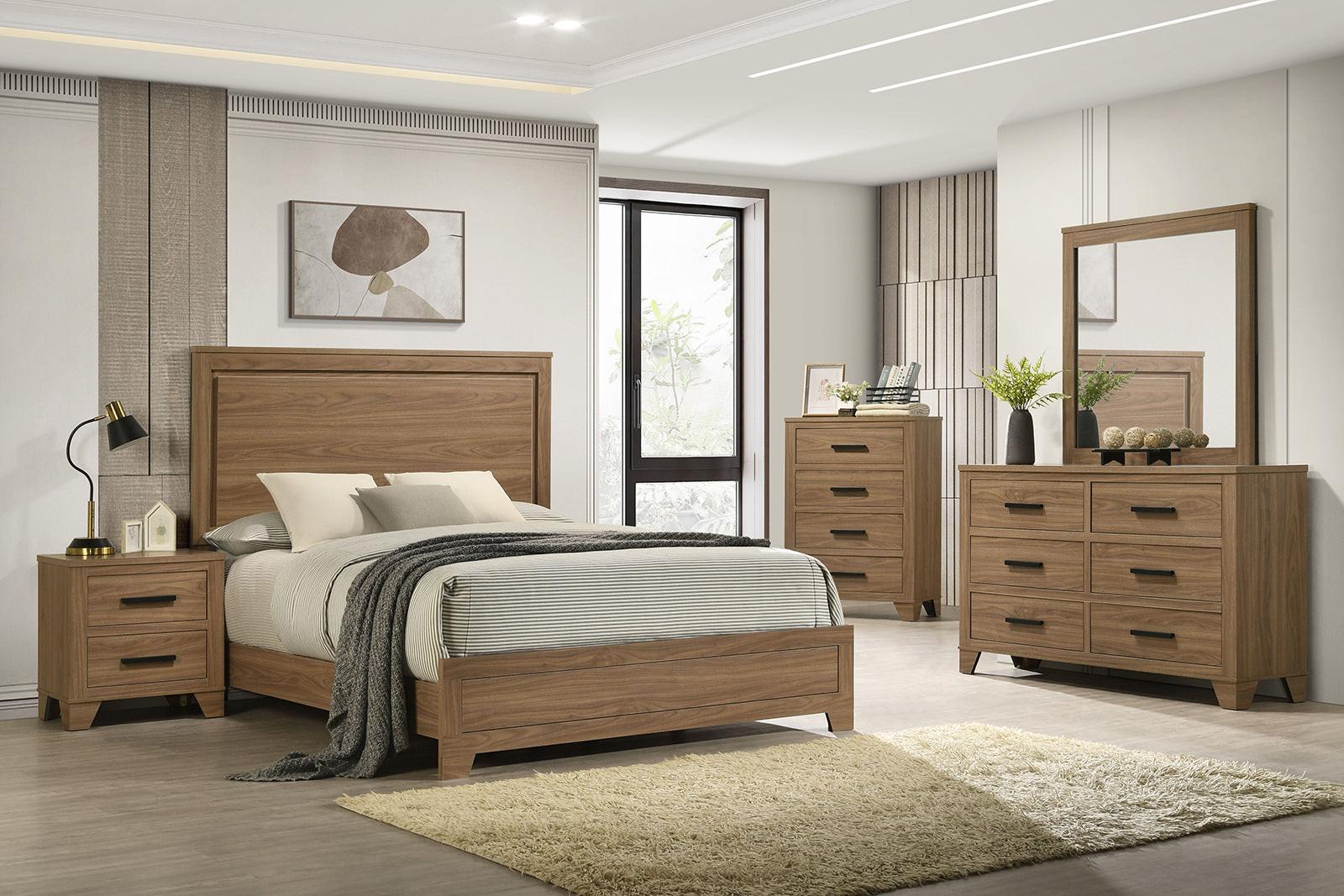 King Size Bed Panel Headboard in Walnut / Chestnut Brown.