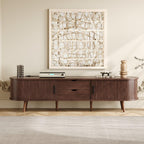 Mid Century Modern TV Stand for 70-Inch TVs with Power Outlet.