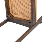 Capri Woven Seat Oak Wood Dining Chair Dark Brown Red Oak.