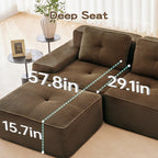 Modular Sectional Sofa for Living Room - 6-Seater V Shaped Couch.