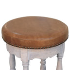 Solid Wood Rustic Charm Stool for Dining Room Use.