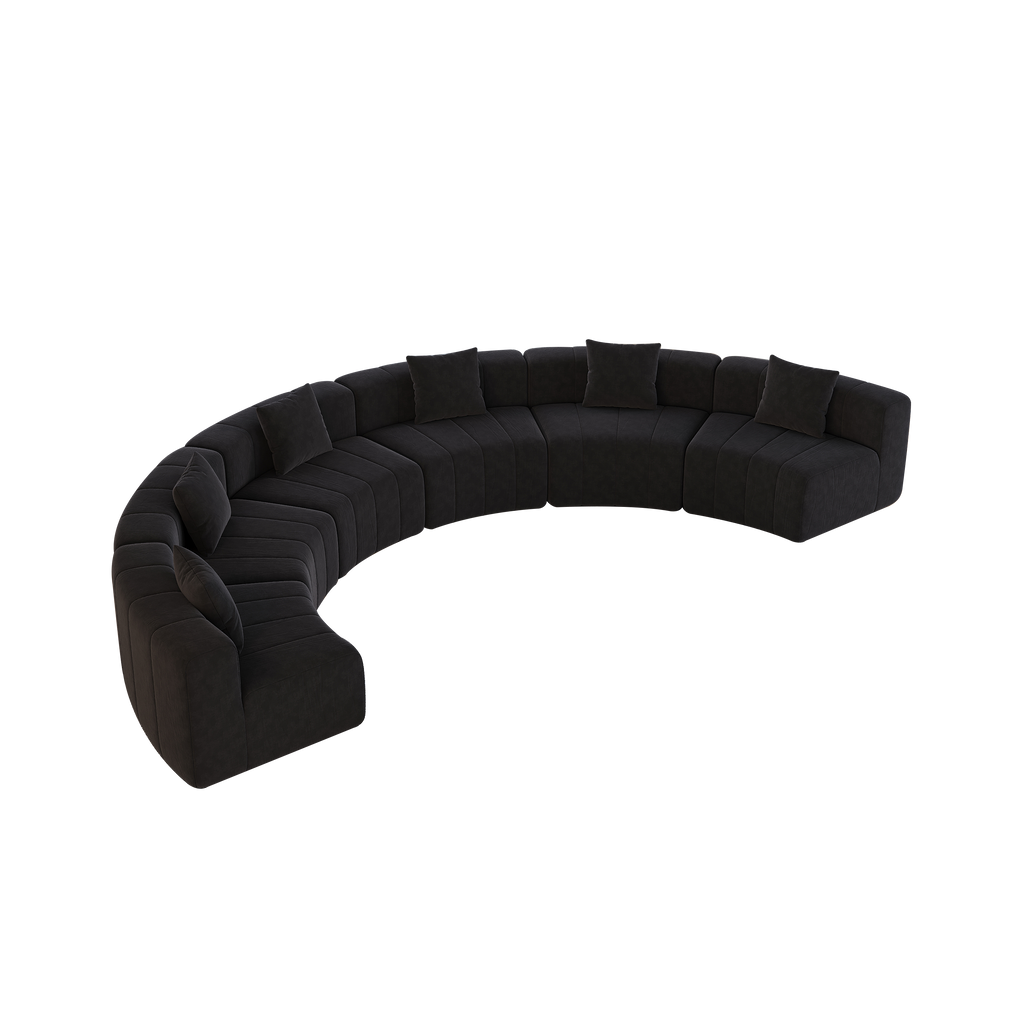 Curved Sectional Sofa with 6 Pillows for Any Room.