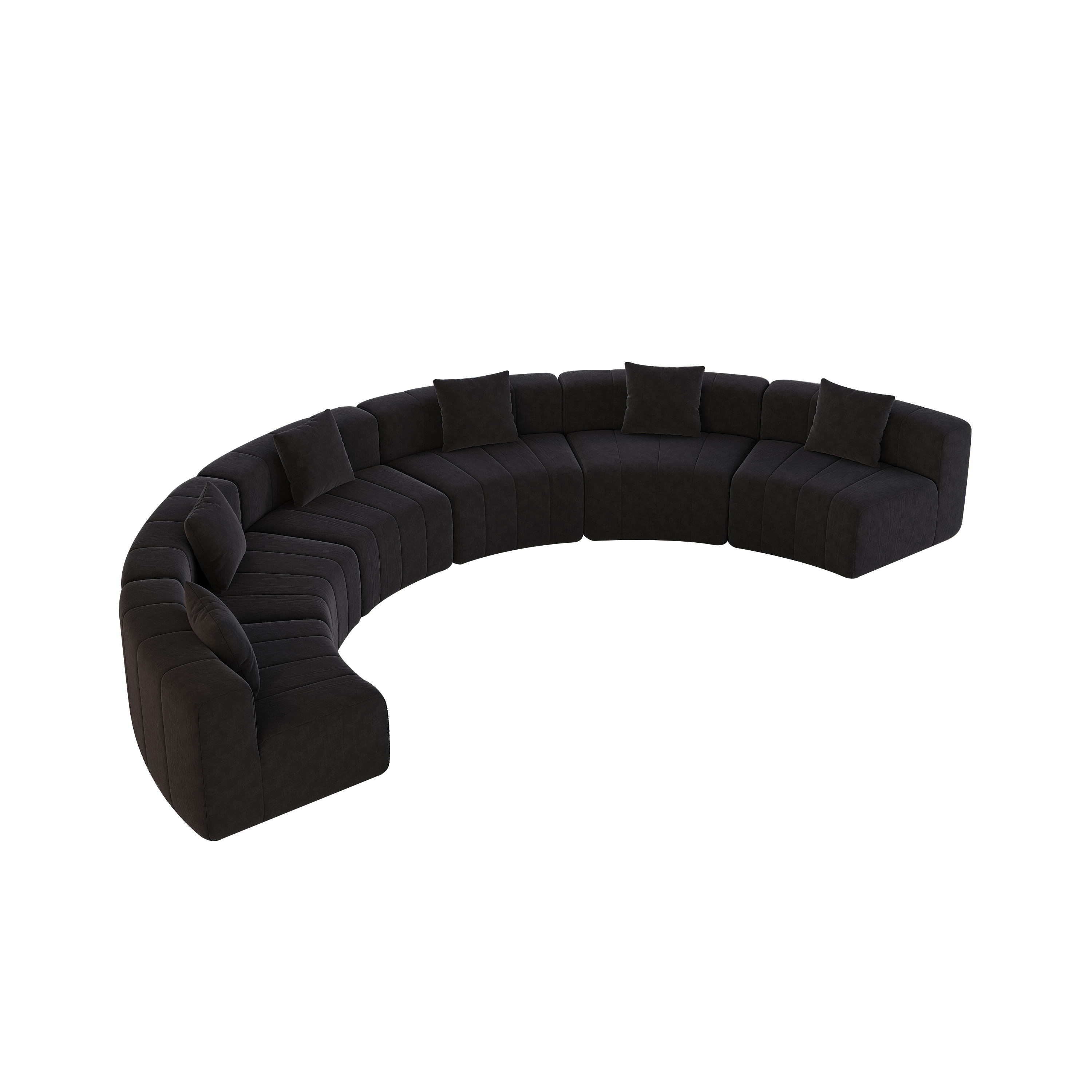 Curved Sectional Sofa with 6 Pillows for Any Room.