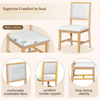 Rustic Farmhouse Dining Table Set with Upholstered Chairs.