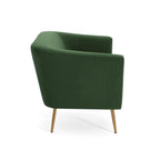 Retro Green Velvet Loveseat with Modern Design.