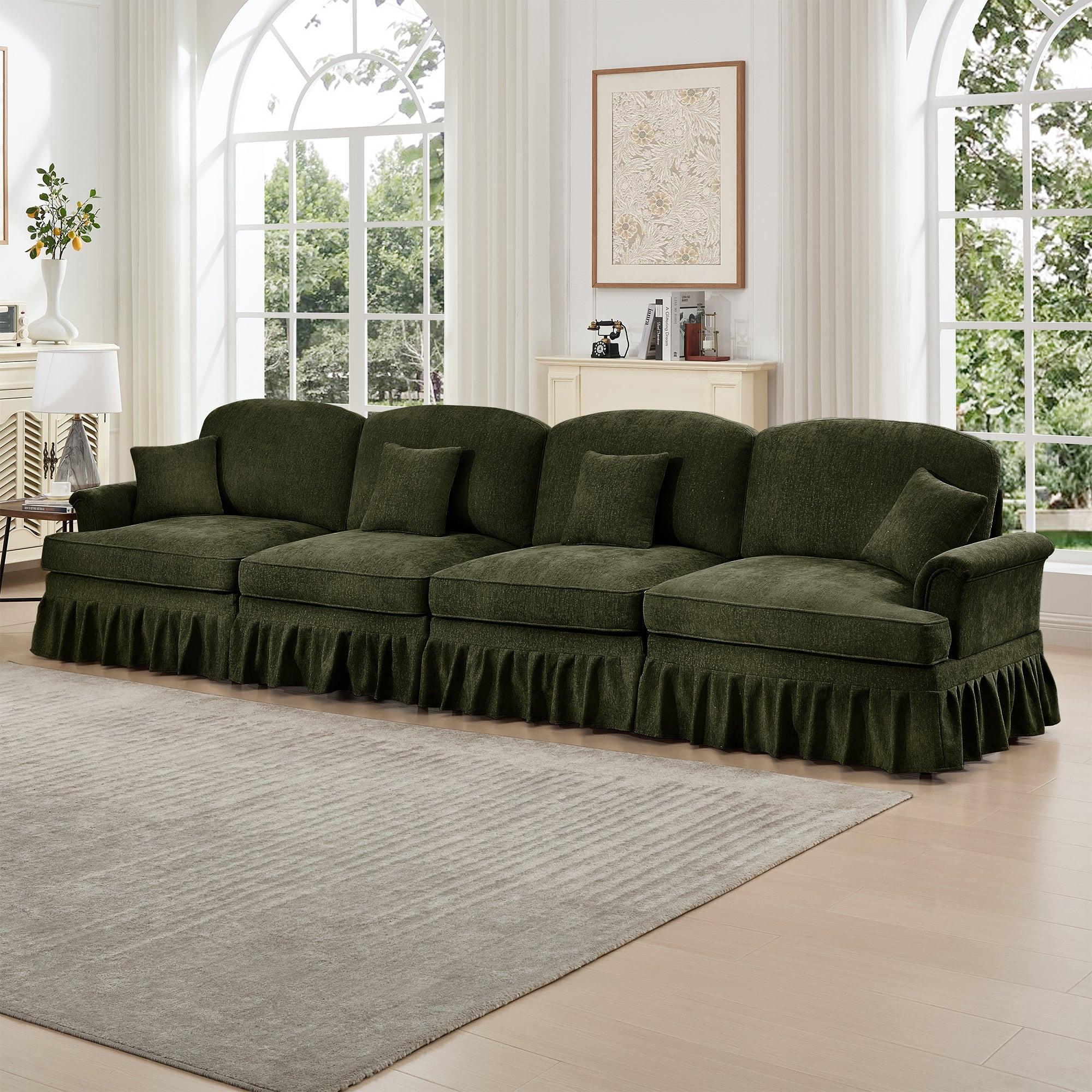 Mid Century 4 Seater Sofa with Flared Arms and Skirts.