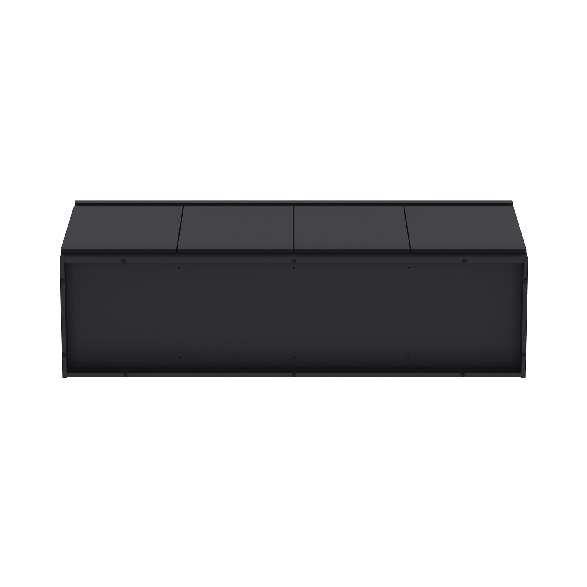 Top-down view of the Viennese 62' Sideboard in black, showcasing its flat, modern surface. Suitable for 60" TVs or decorative items.