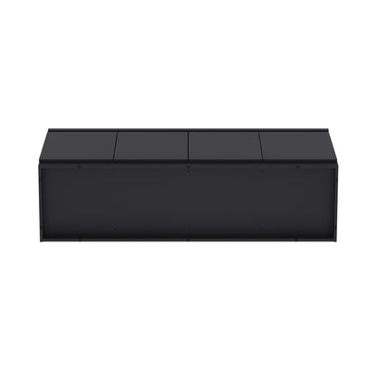 Top-down view of the Viennese 62' Sideboard in black, showcasing its flat, modern surface. Suitable for 60" TVs or decorative items.