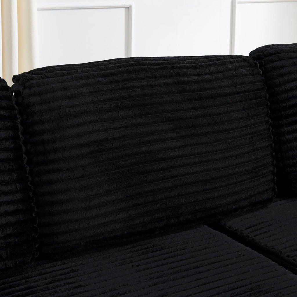 Modern Modular Sectional Sofa in Black.