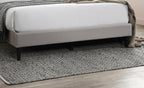 Full Size Burlap Fabric Bed Frame with Diamond Design.