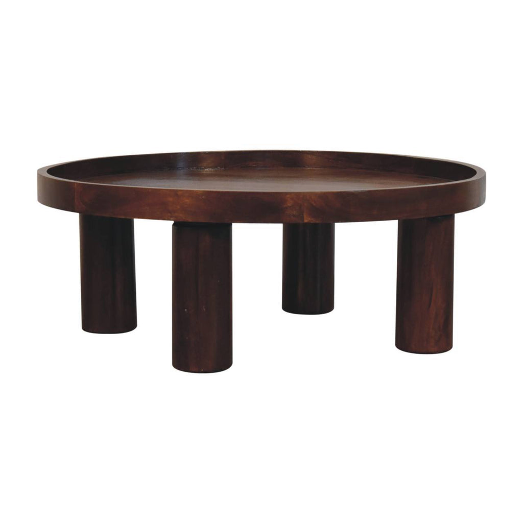 Solid Wood Crescent Chestnut Coffee Table
