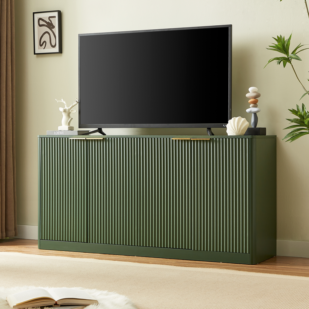 59-Inch Modern Wavy Sideboard - Curved Design Storage Cabinet.