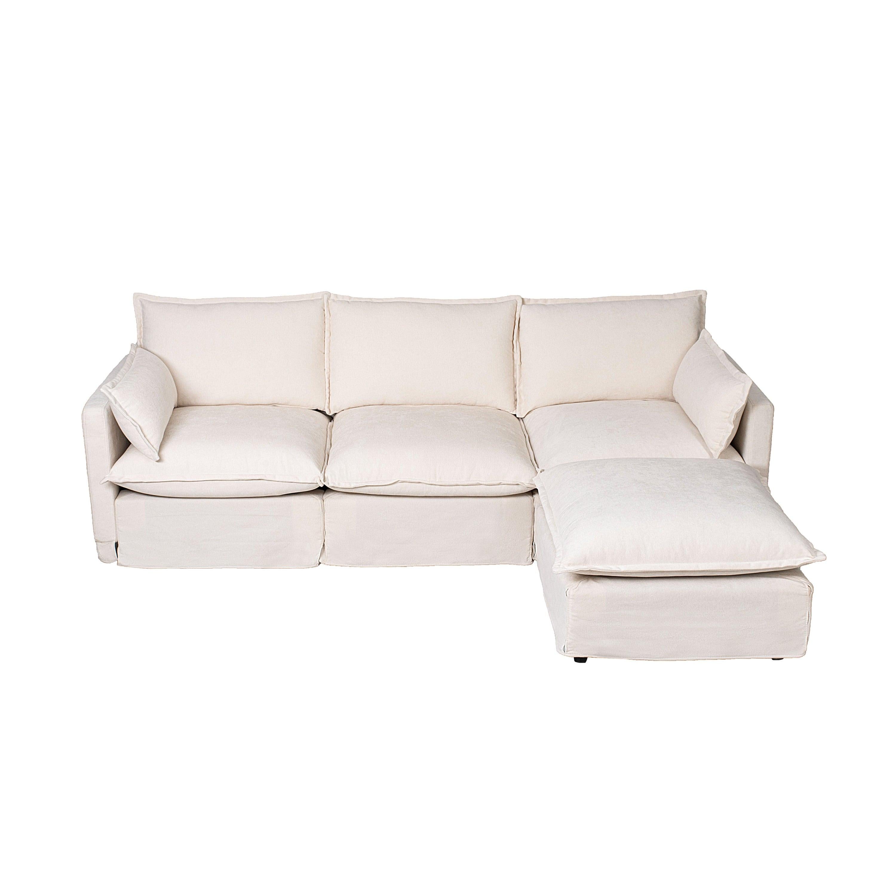 Modern Modular Sectional Sofa with Ottoman - 4-Seater.