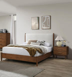 Mid-Century Modern Bedroom Set Queen Size with Nightstands.