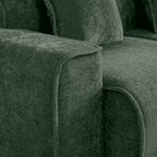 Modular Velvet Sectional Sofa with Ottoman & Pillows.