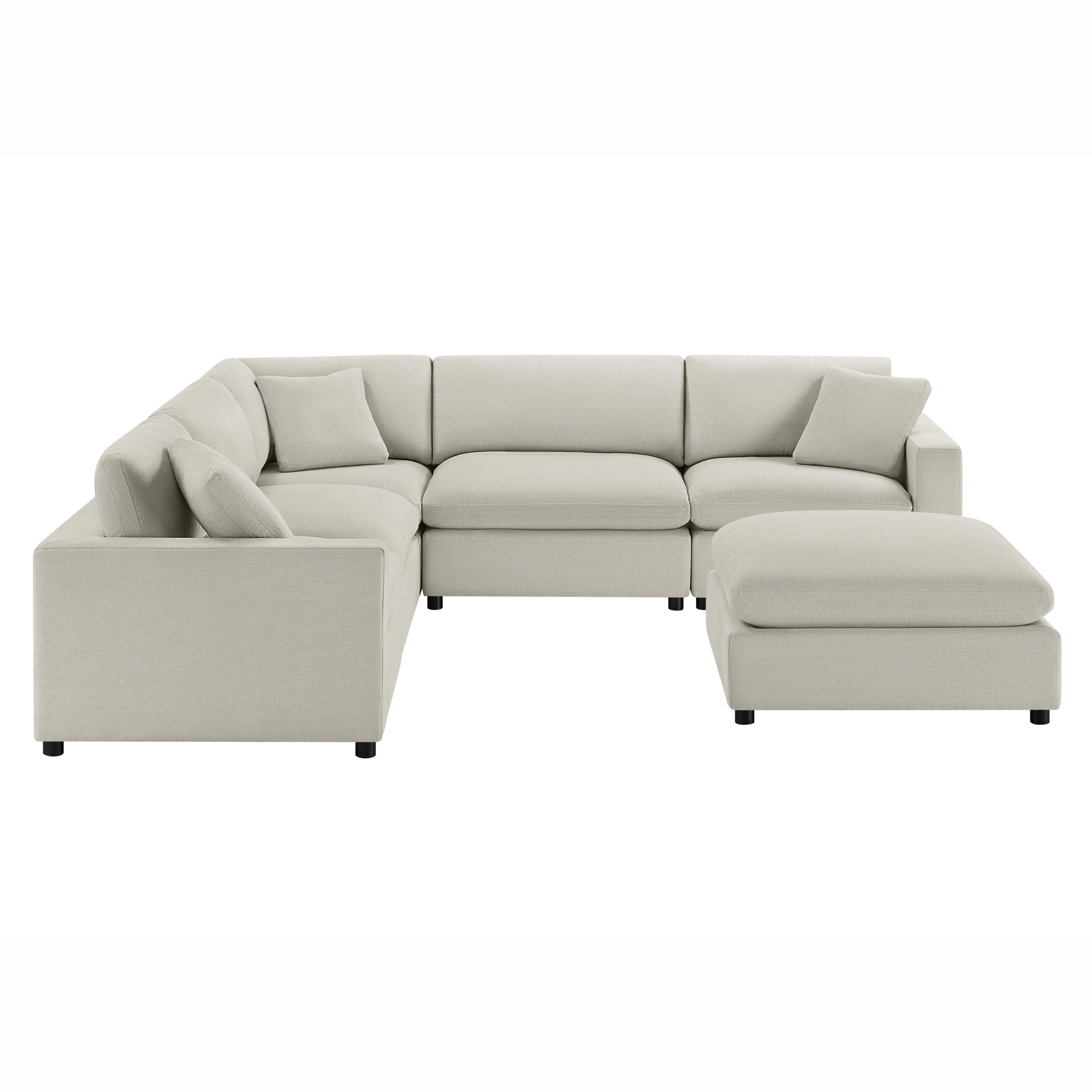 Cassandra Modular 6-Piece Sectional in Beige.