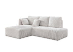 Ivory Corduroy Sectional Sofa for Cozy Living.