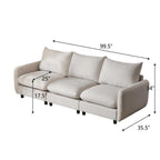 99-Inch 3-Piece Modular Sectional Sofa for Optimal Comfort.