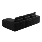 99-Inch Chenille Cloud Curved Sectional Sofa with Chaise, L-Shaped Modern Boneless Couch with Deep Seats, Chenille Sectional Sofa for Living Room and Bedroom, No Assembly Required