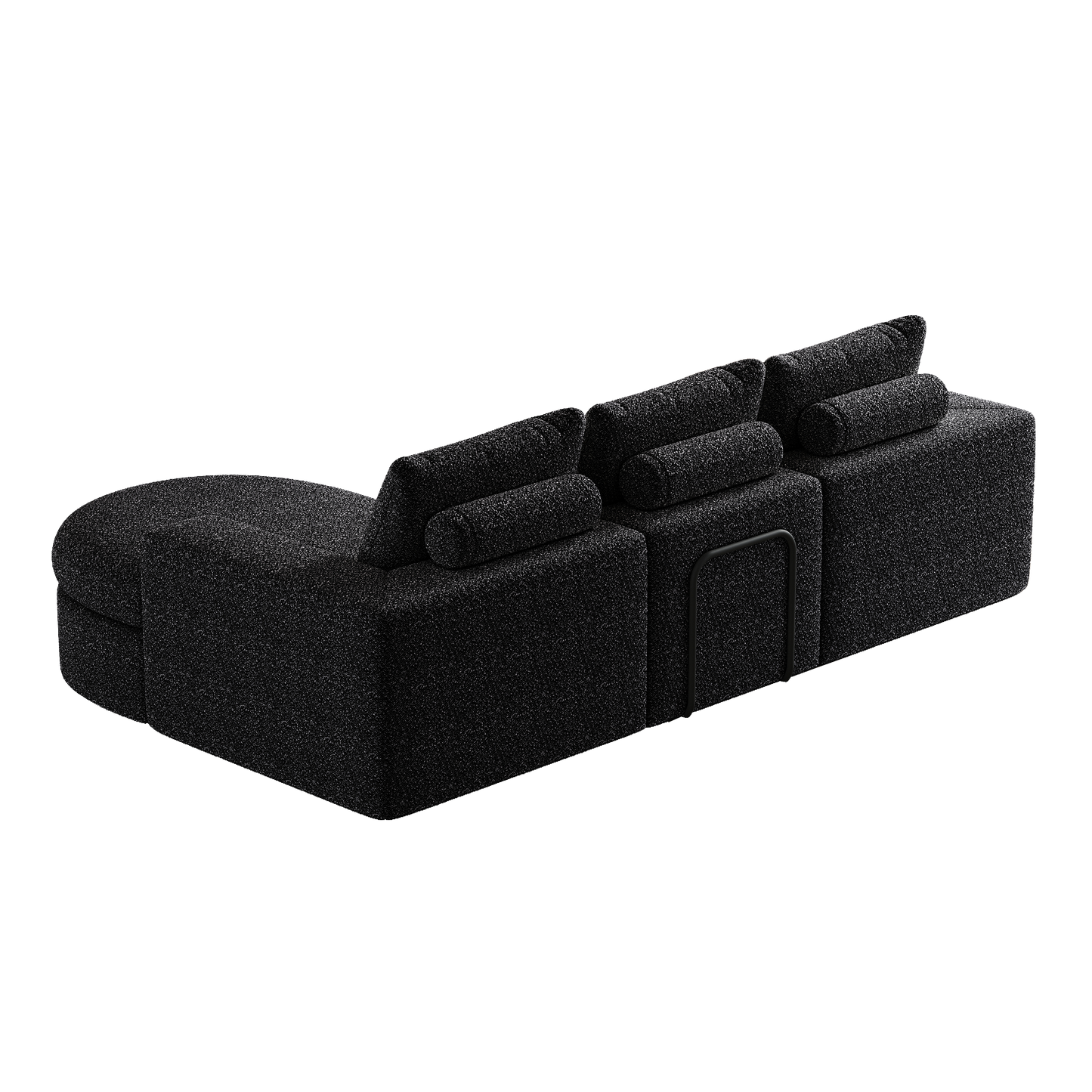 99-Inch Chenille Cloud Curved Sectional Sofa with Chaise, L-Shaped Modern Boneless Couch with Deep Seats, Chenille Sectional Sofa for Living Room and Bedroom, No Assembly Required