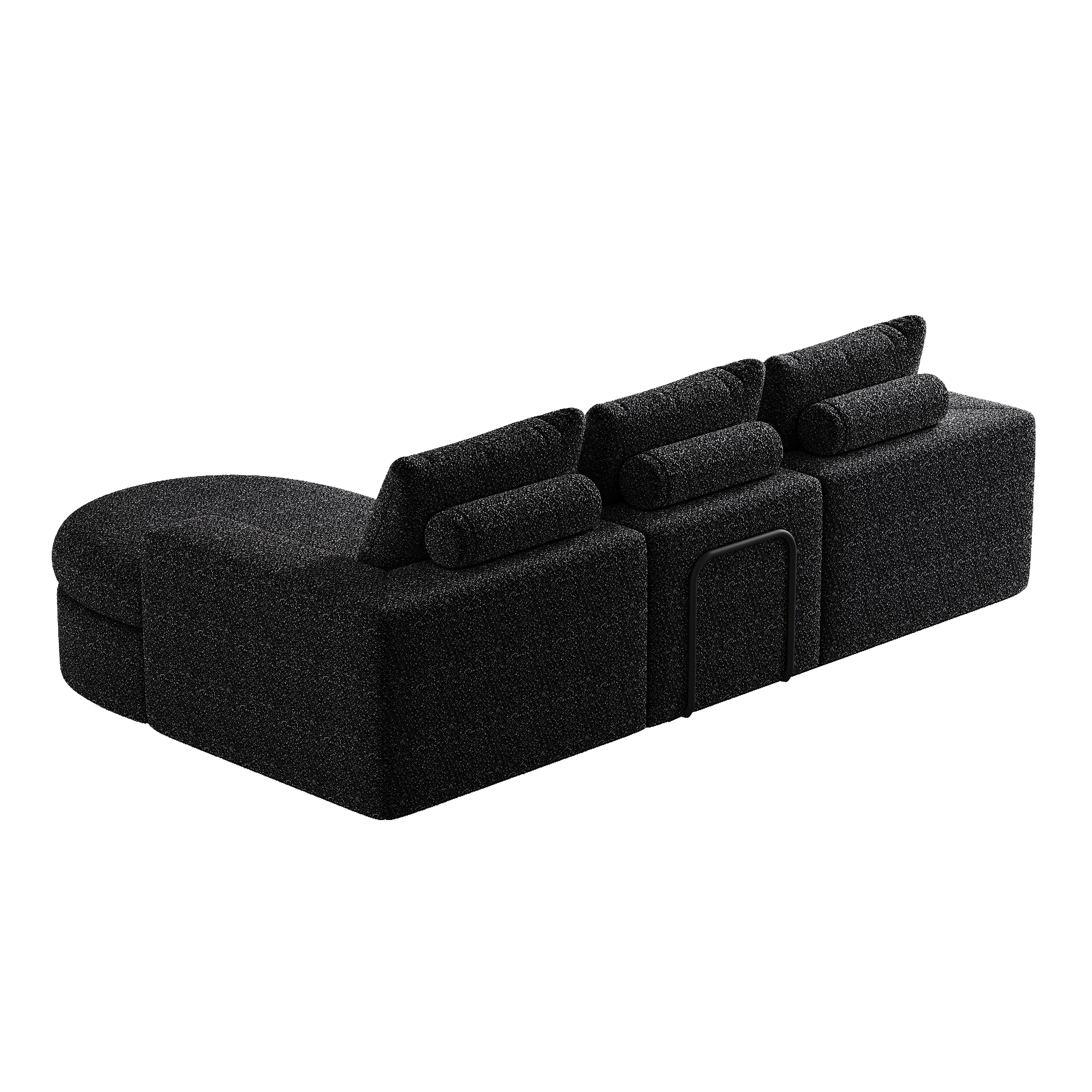 99-Inch Chenille Cloud Curved Sectional Sofa with Chaise, L-Shaped Modern Boneless Couch with Deep Seats, Chenille Sectional Sofa for Living Room and Bedroom, No Assembly Required