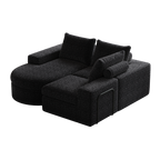 99-Inch Chenille Cloud Curved Sectional Sofa with Chaise, L-Shaped Modern Boneless Couch with Deep Seats, Chenille Sectional Sofa for Living Room and Bedroom, No Assembly Required