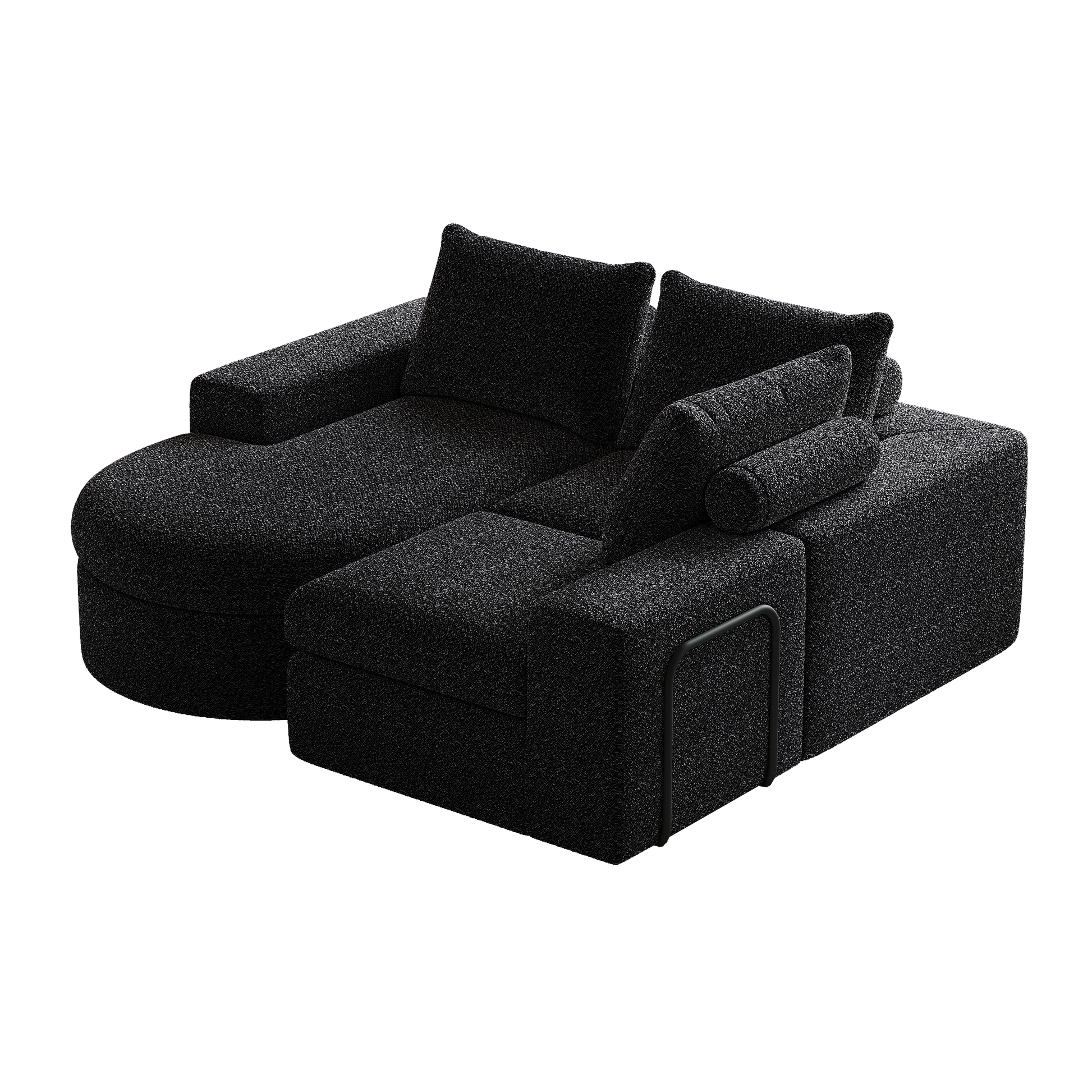 99-Inch Chenille Cloud Curved Sectional Sofa with Chaise, L-Shaped Modern Boneless Couch with Deep Seats, Chenille Sectional Sofa for Living Room and Bedroom, No Assembly Required