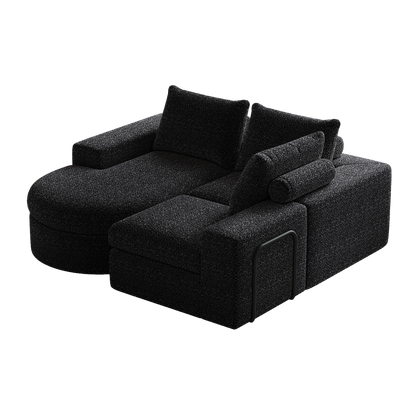 99-Inch Chenille Cloud Curved Sectional Sofa with Chaise, L-Shaped Modern Boneless Couch with Deep Seats, Chenille Sectional Sofa for Living Room and Bedroom, No Assembly Required