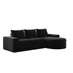 99-Inch Chenille Cloud Curved Sectional Sofa with Chaise, L-Shaped Modern Boneless Couch with Deep Seats, Chenille Sectional Sofa for Living Room and Bedroom, No Assembly Required