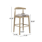 Dimensions of Stylish Pebble Fabric Bar Stool with 41.5-inch height and 21.5-inch width, ideal for bar or counter height seating.