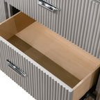 Light Gray Nightstand with Dovetail Drawers.