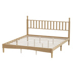 King Size Wood Platform Bed Featuring a Gourd Shaped Headboard.