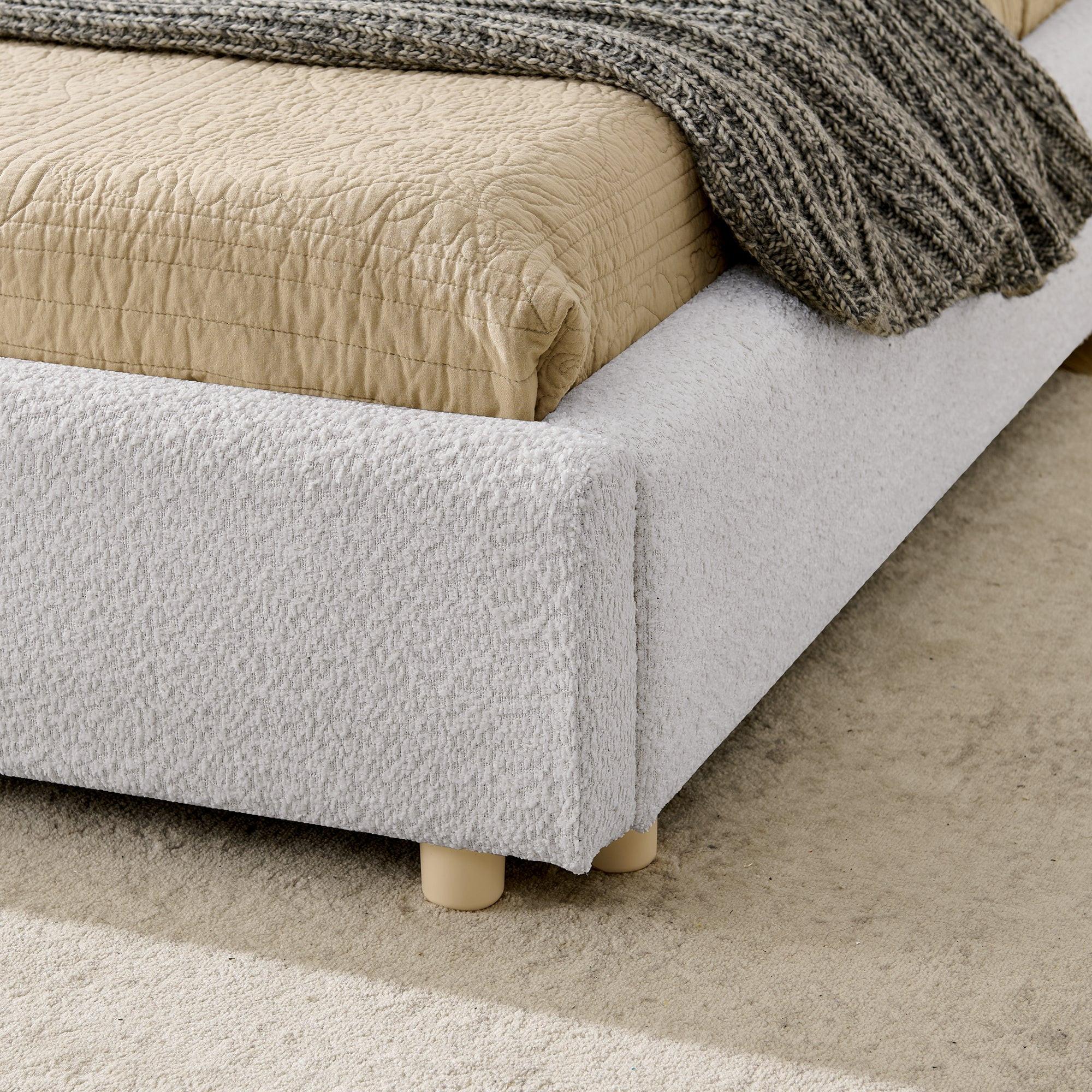 Queen Size Upholstered Bed Frame - Modern Minimalist Design.