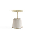 Anderson Metal Top Upholstered End Table in Cream