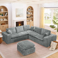 107'' Modern Boucle Sectional Sofa with Moveable Ottoman.
