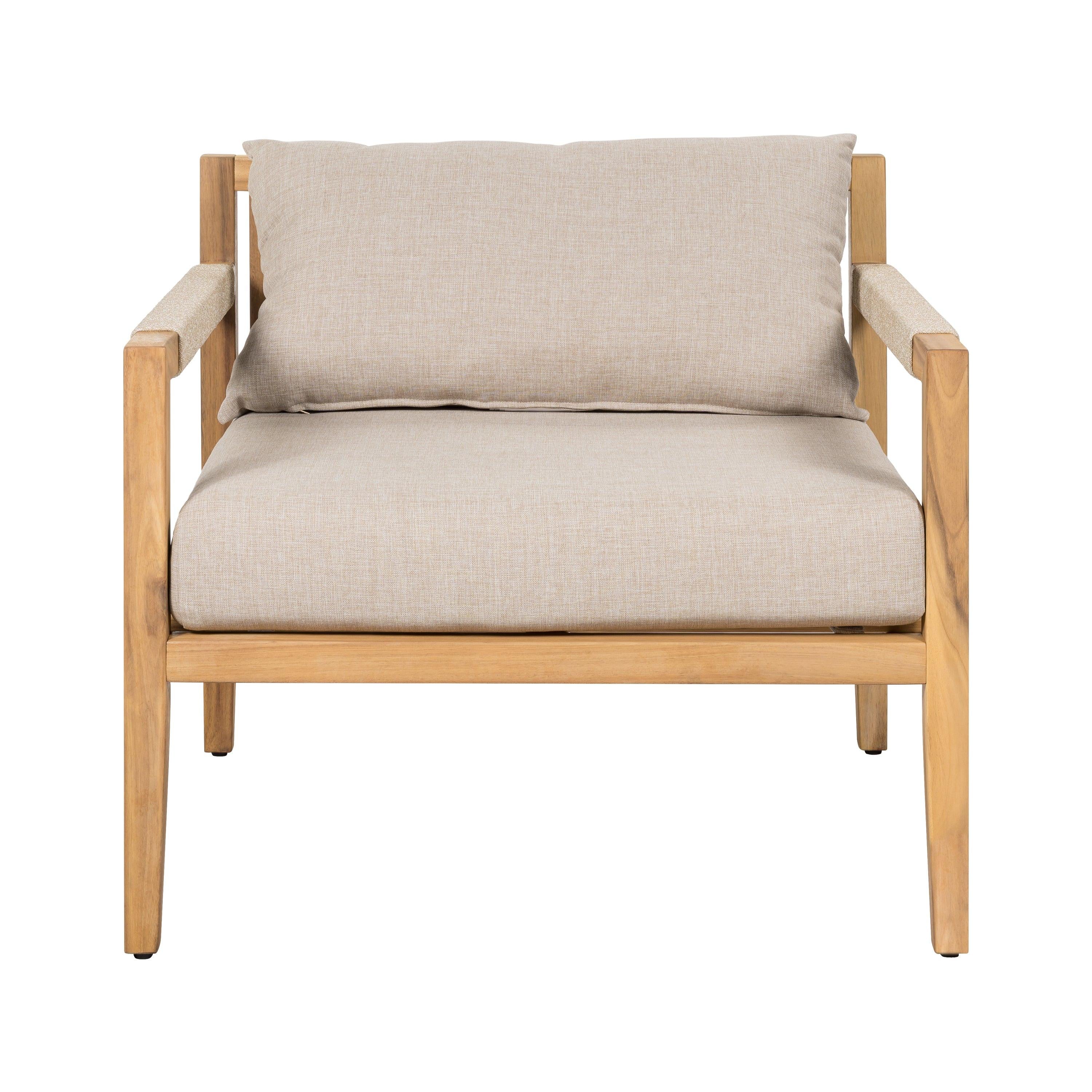 Acacia Wood Outdoor Leisure Chair - Comfortable Patio Seating.