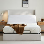 Caron Adjustable Wingback Bed Bundle Set - Queen Size.